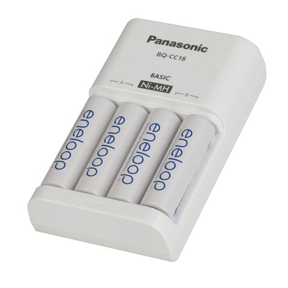 Panasonic Battery Charger w/ 4 Eneloop Batteries (Ni-MH)