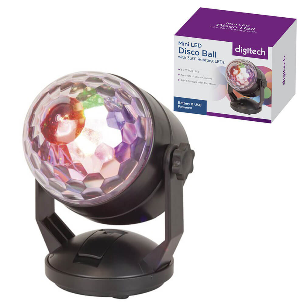 Mini boule lumineuse disco LED RVB (alimentée par USB/batterie)