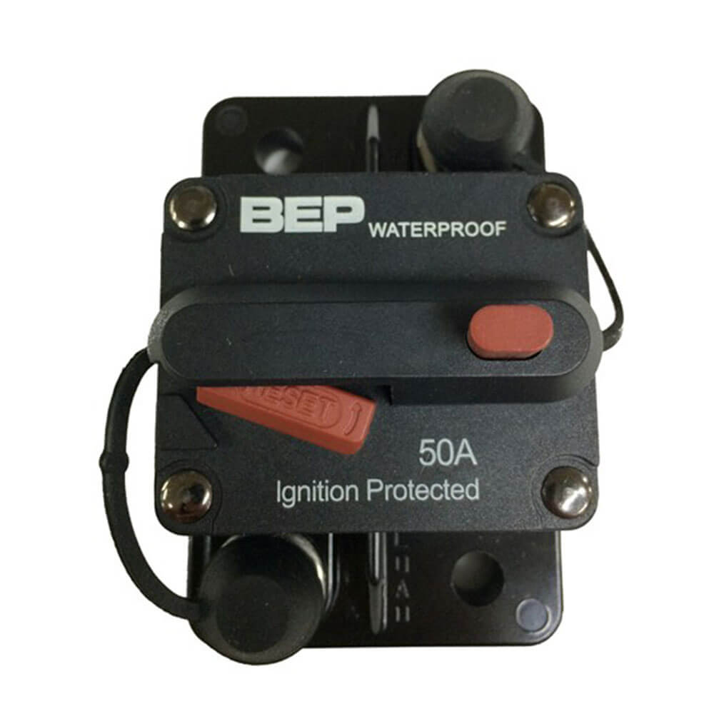 BEP Waterproof Circuit Breaker 50A 42VDC Panel Mount
