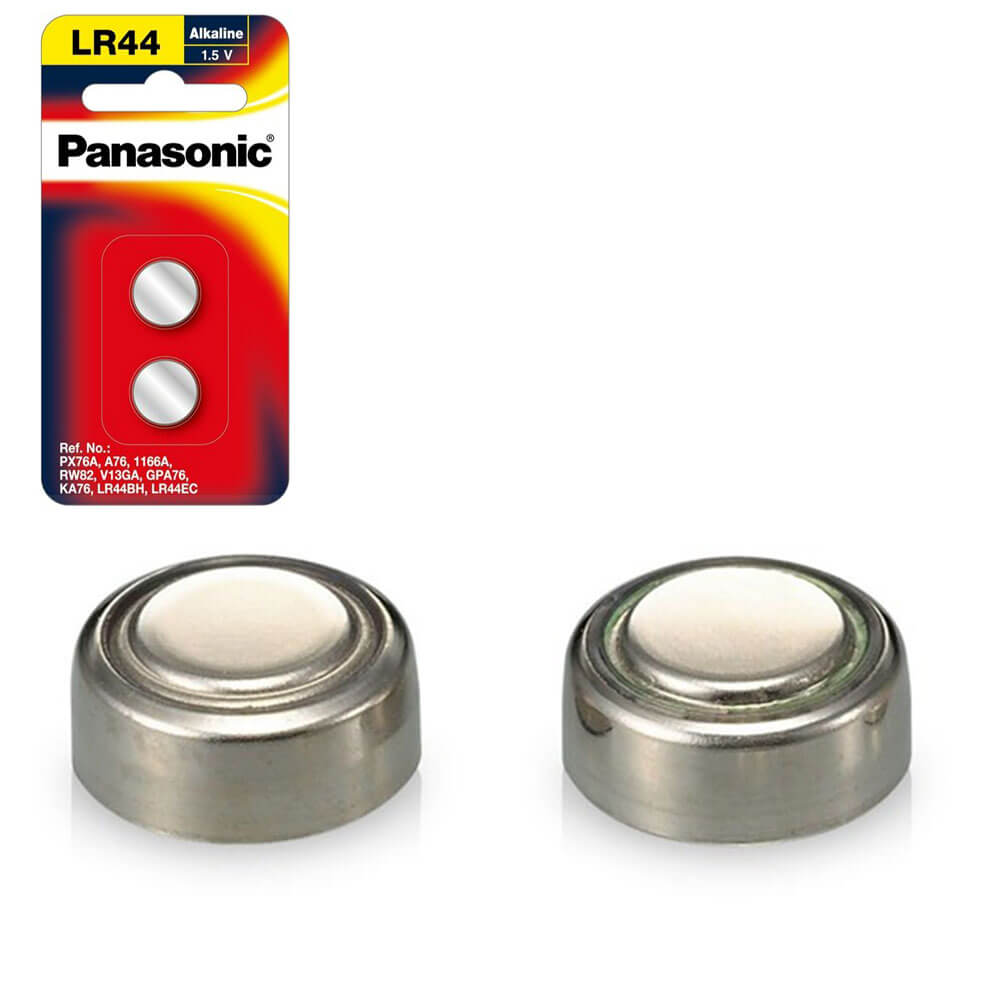 2-pack Panasonic LR44 Alkaline Button Battery