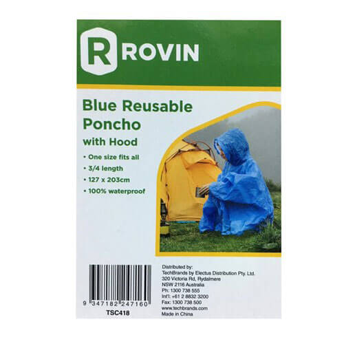 Poncho reutilizable azul