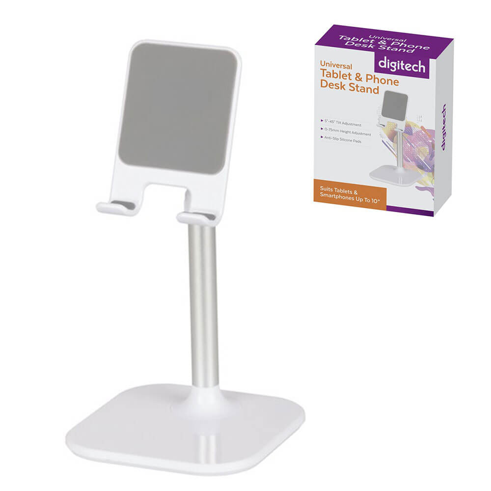 Verstellbarer Schreibtischständer für Tablet und Telefon in Weiß/Grau