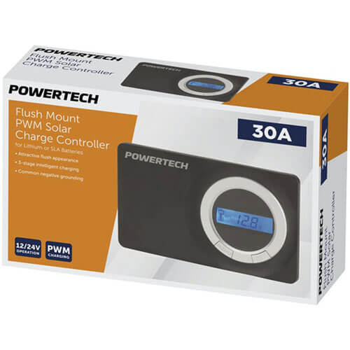 Powertech Flush Mount PWM Solar Charge Controller with LCD