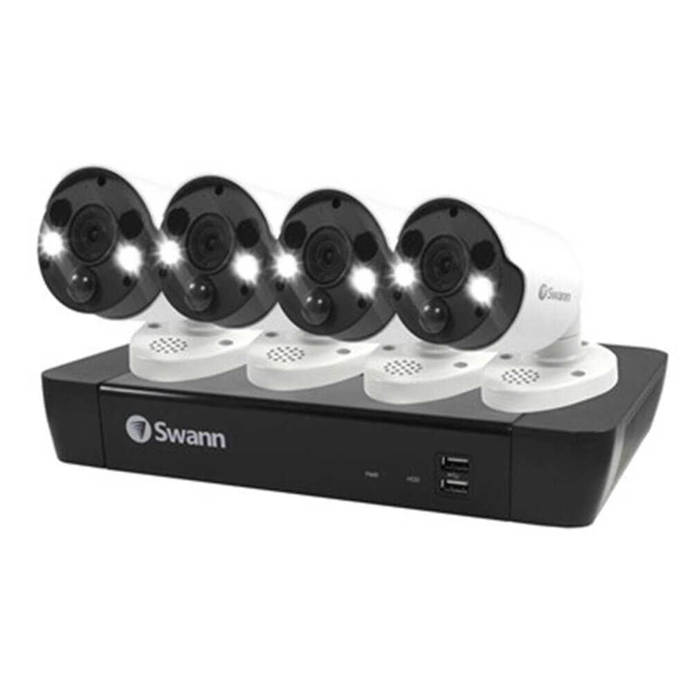 Swann Surveillance System 4K Bullet Cameras w/ Spotlight 4pc