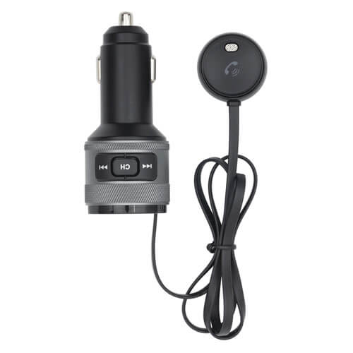 Transmisor FM con tecnología Bluetooth USB y extensión de micrófono