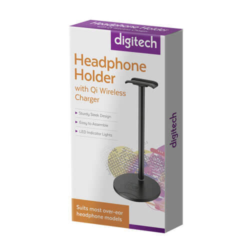 Digitech Headphone Holder with Qi Wireless Charger