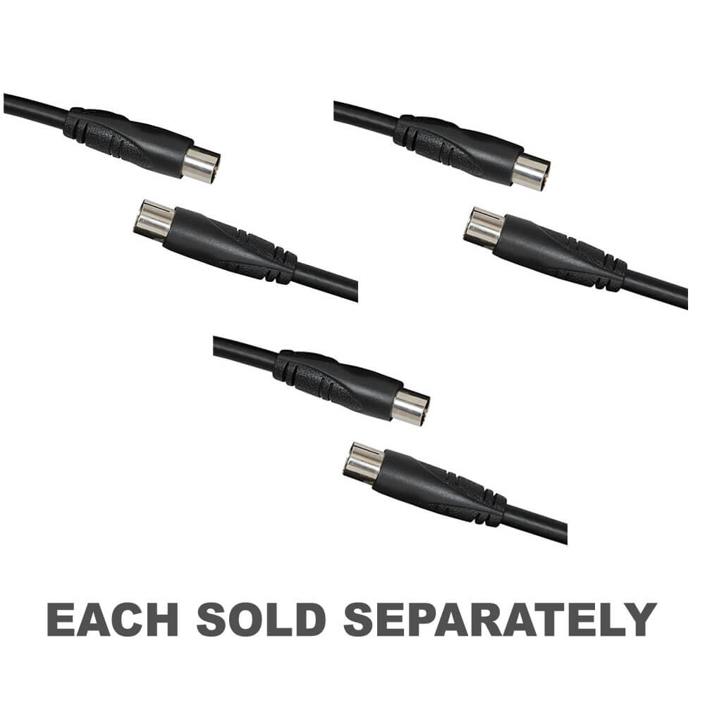 TV-koaksial plugg-til-uttak-kabel (svart)