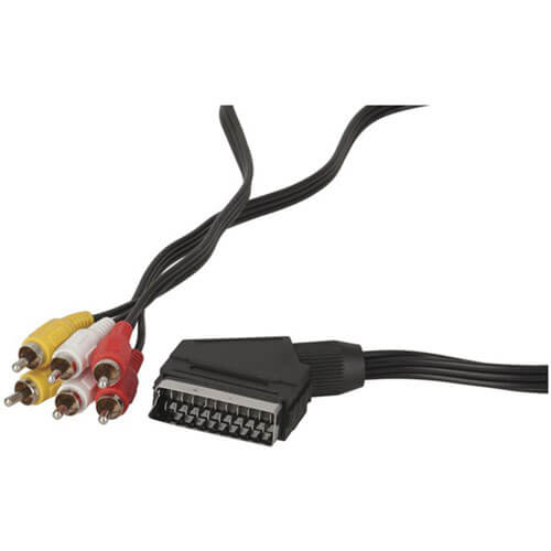 Cable Audio Visual con Conector Scart a 6 Conectores RCA (1,5 m)
