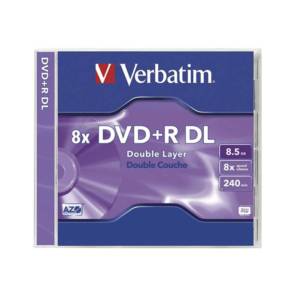 Verbatim DataLifePlus Azo DVD+R dobbeltlag med etui 8,5 GB