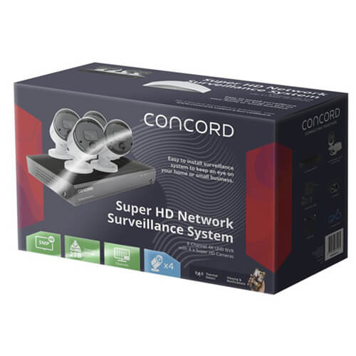 Concord Super HD 4K Network Surveillance System (4 Cameras)