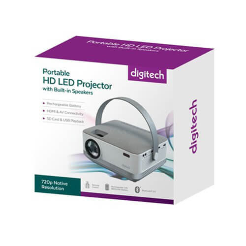 Digitech Portable HD LED Projector with Built-in Speakers