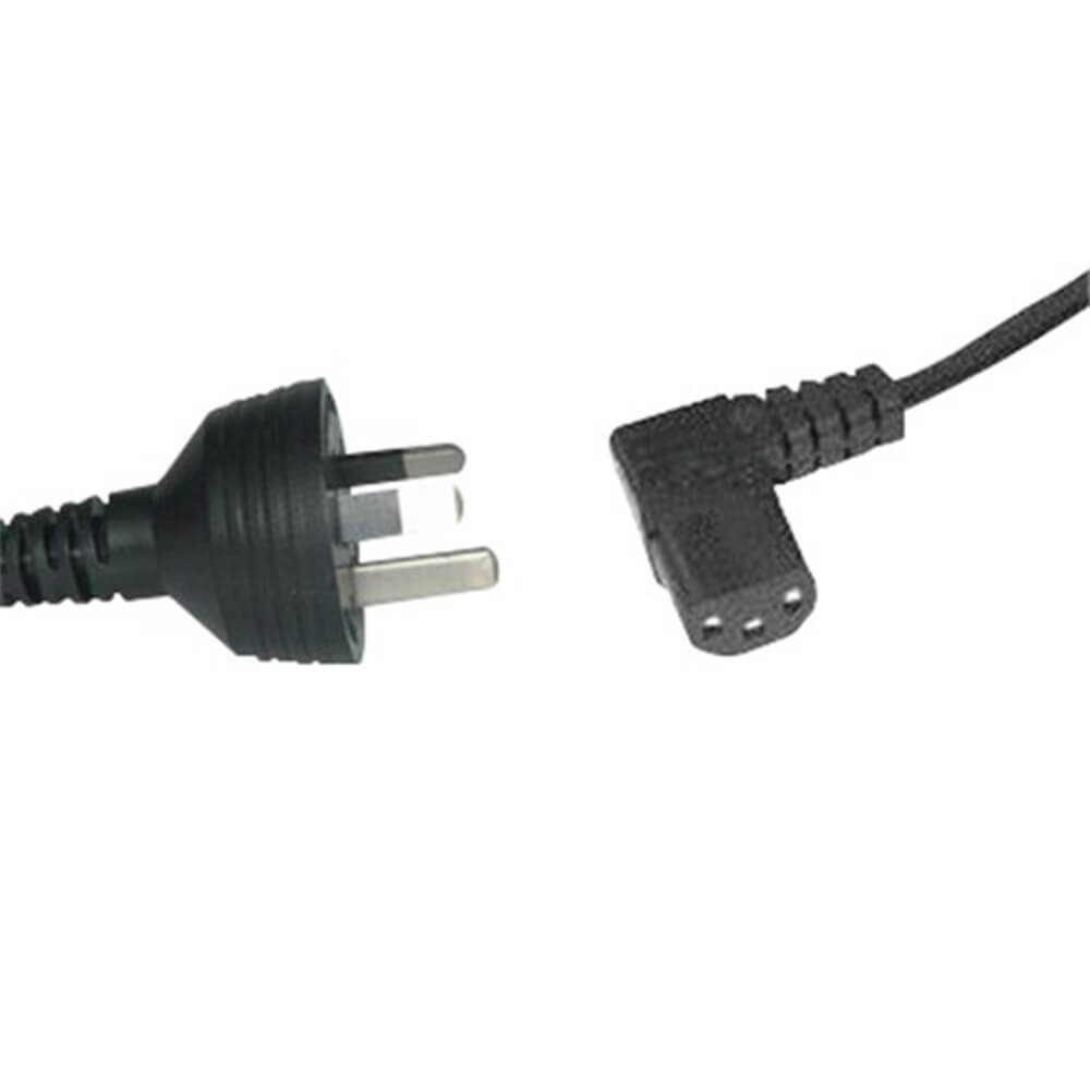 3 Pin Mains Plug to IEC C13 Right Angle Female 1.8m