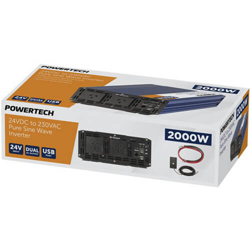 Powertech Pure Sine Wave Inverter 2000W (24VDC-230VAC)