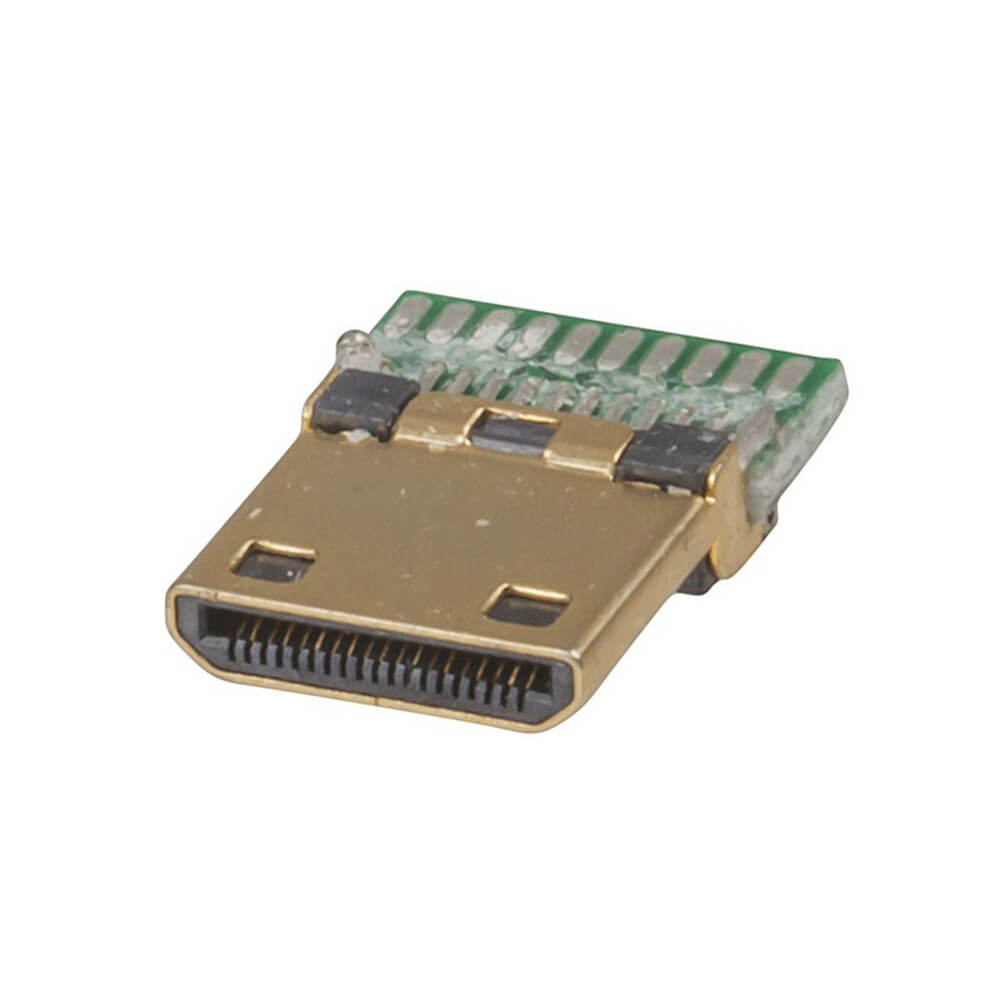 Pre-mounted HDMI Plug with Solder Pads (Mini)