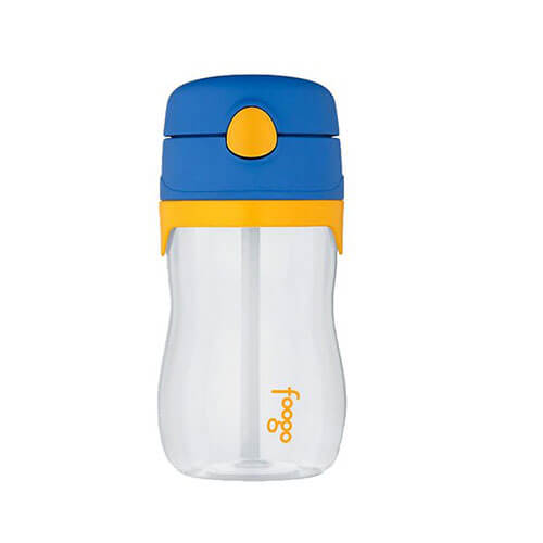 botella de bebida de plástico Foogo Tritan de 320 ml con pajita