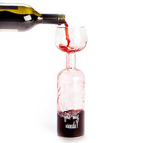 Das Weinflaschenglas