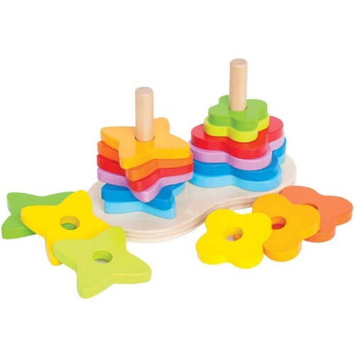 Hape Double Rainbow Stacker Toddler Wooden Toy