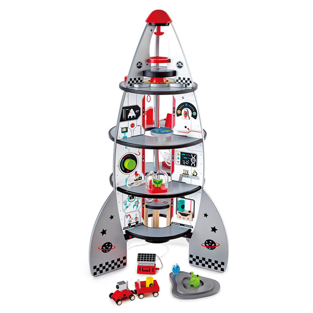 Hape Four-Stage Rocket Ship Vehicle Wooden Toy