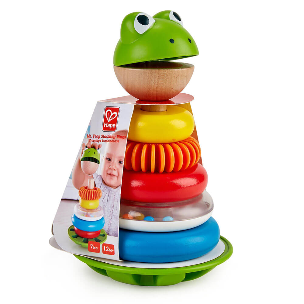 Hape Mr. Frog Stacking Rings Toddler Activity Toy
