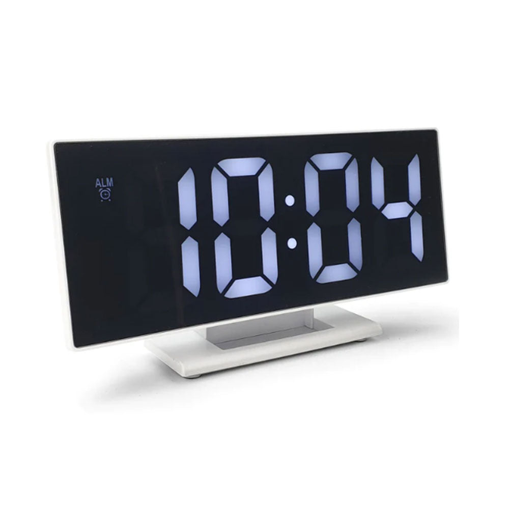LCD-Wecker mit verspiegeltem Zifferblatt, 19 cm