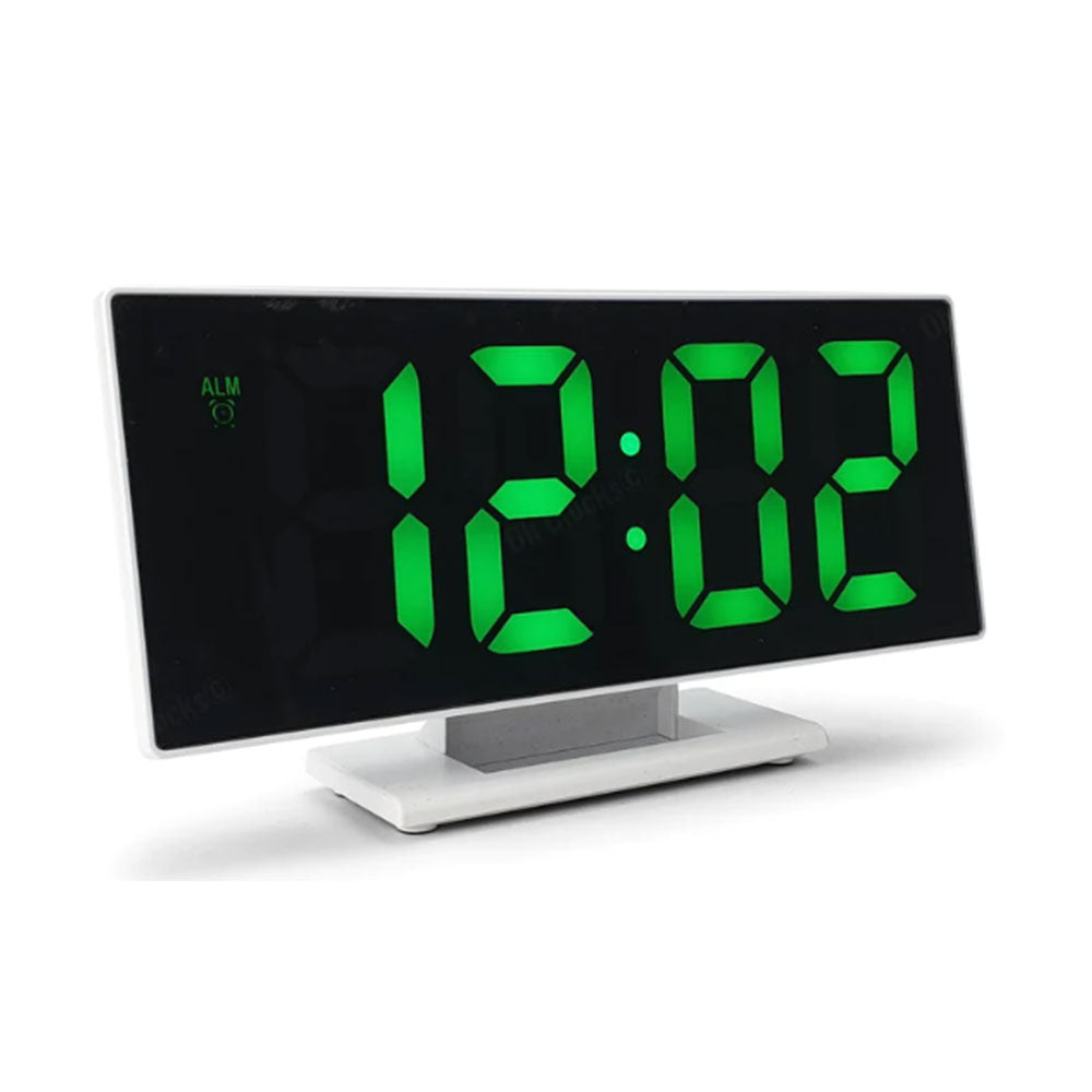 LCD-Wecker mit verspiegeltem Zifferblatt, 19 cm