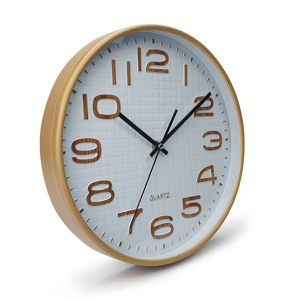 3D Numeral Wall Clock Brown