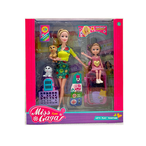 Miss Gaga Doll Set with Pets and Accessories