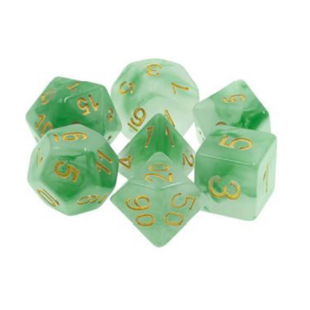 TMG Dice Your Lucky Dice Green Jade Opaque (Set of 7)