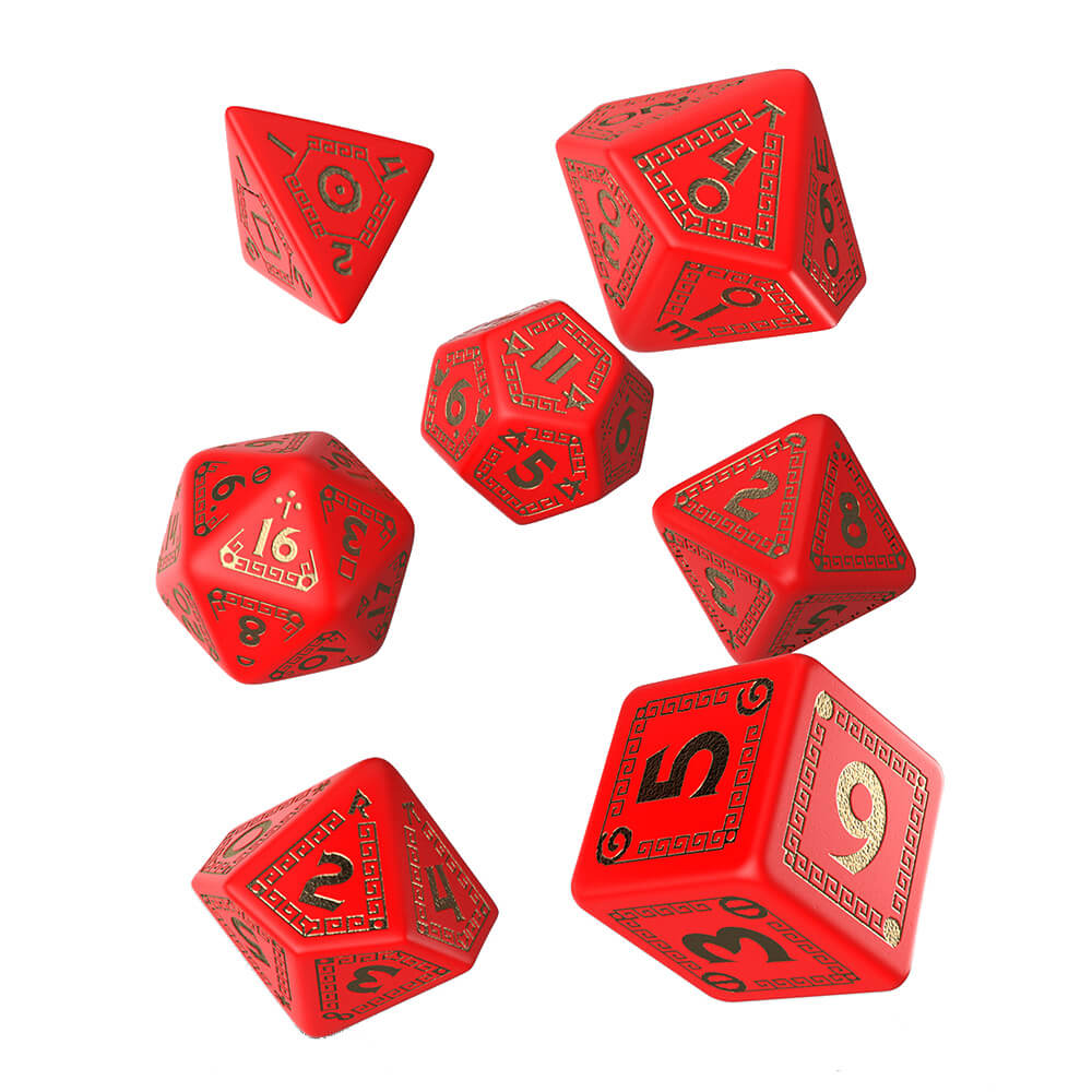 RuneQuest Dice Set of 7 (Red and Gold)