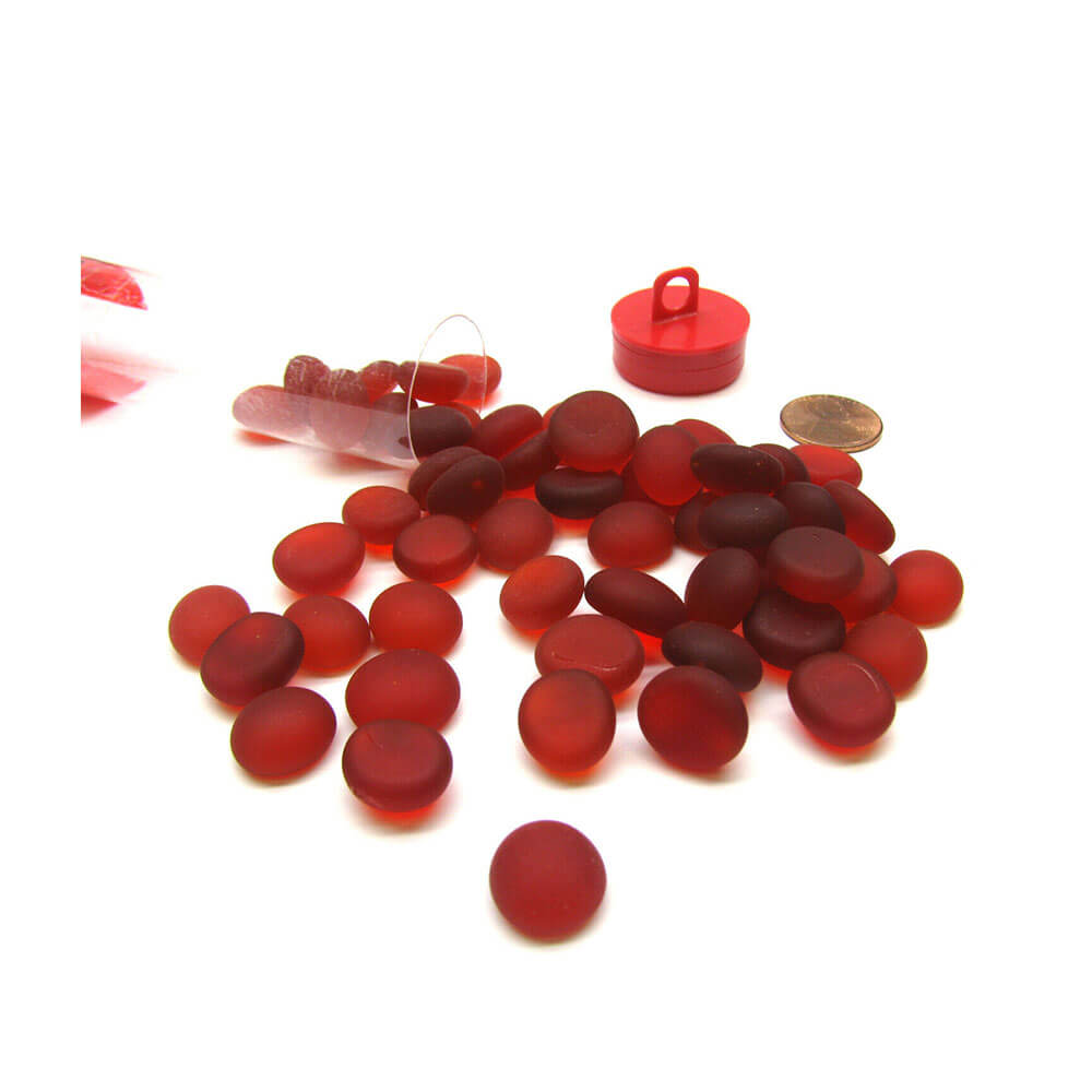 Gaming Stones Crystal Red Frosted Glass Stones 4" Tube