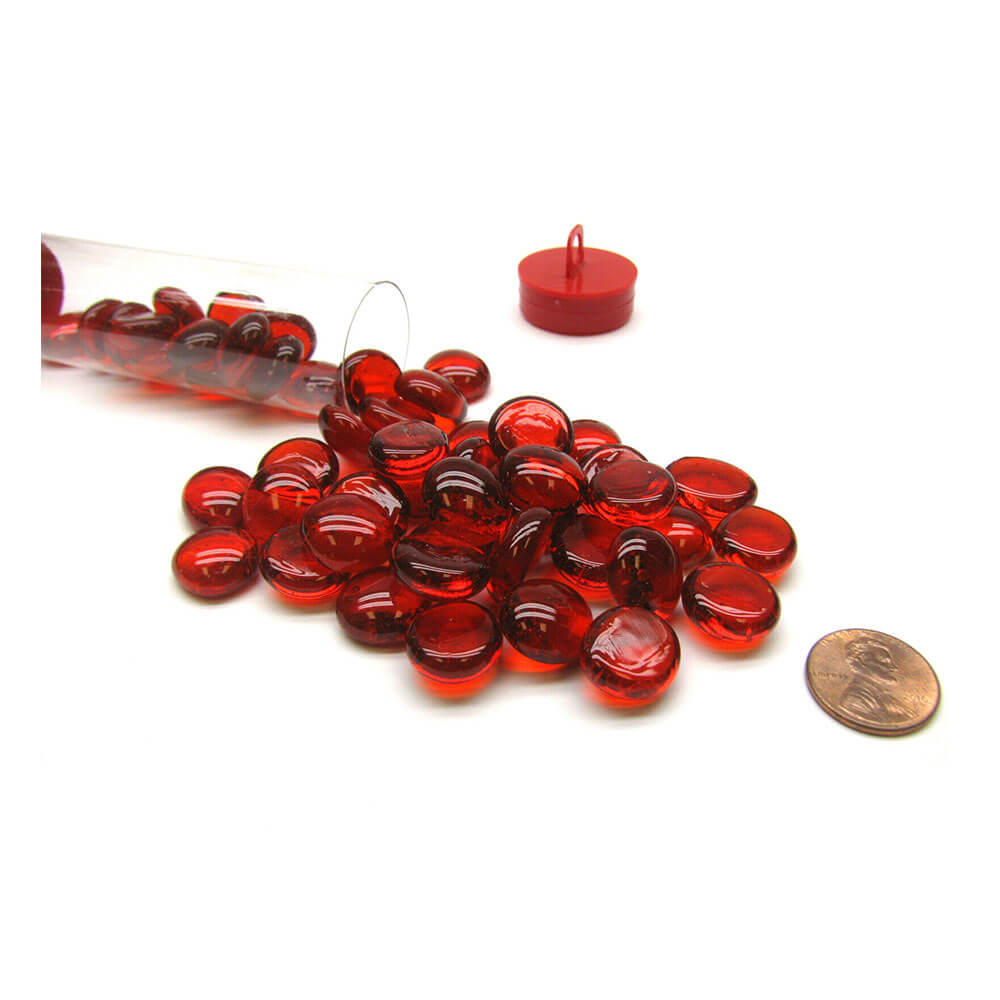 Gaming Stones Crystal Red Glass Stone 5 1/2" Tube
