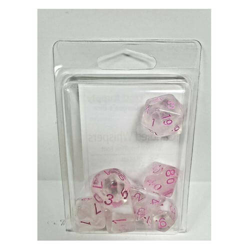 TMG Dice Candied Whispers Milky White with Pink (Set of 7)