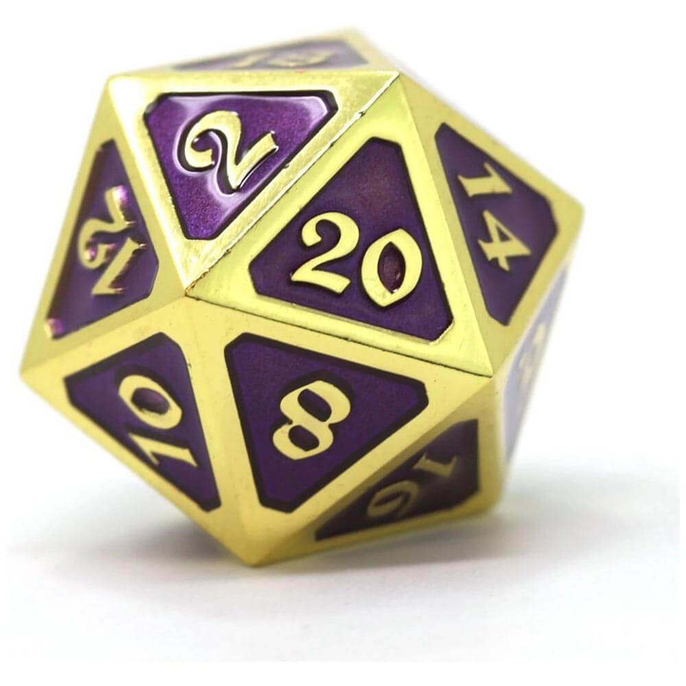 D20 Dire Die Hard Dice Mythica Gold Amethyst (Single)