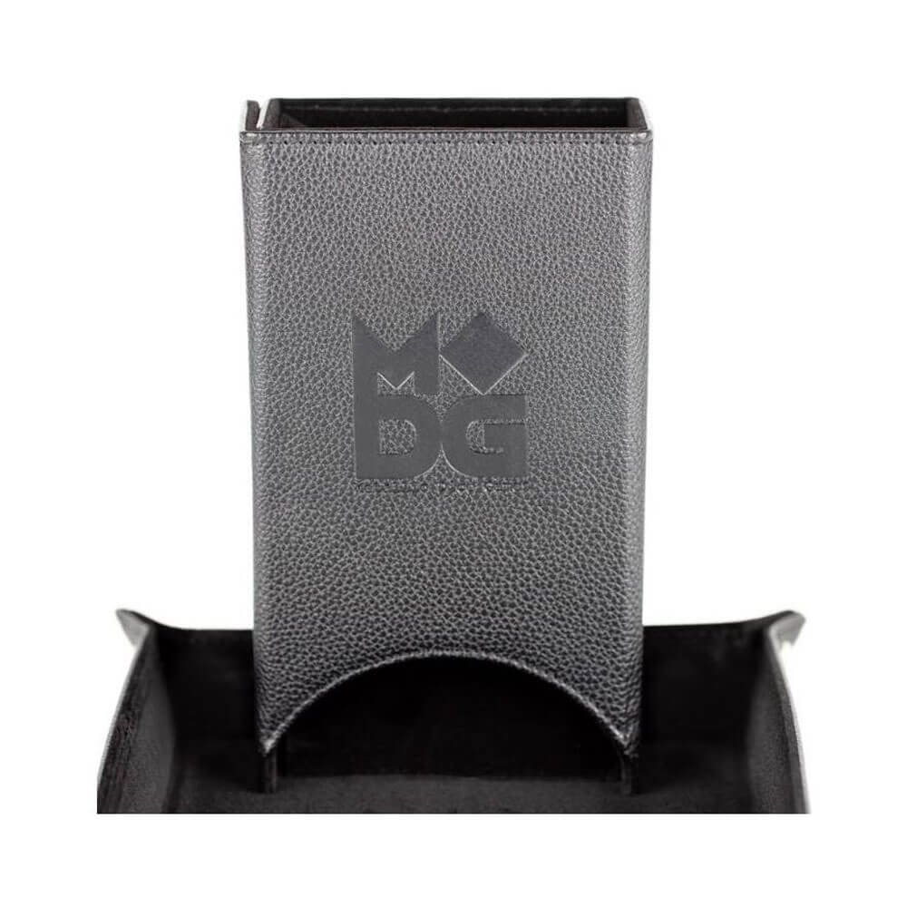 MDG Fold Up Leather Dice Tower (Black)