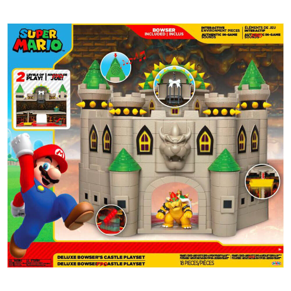 World of Nintendo 2.5" Deluxe Bowsers Castle Playset Figures