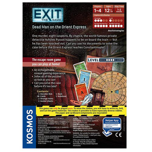 Exit The Game Dead Man On The Orient Express Card Game
