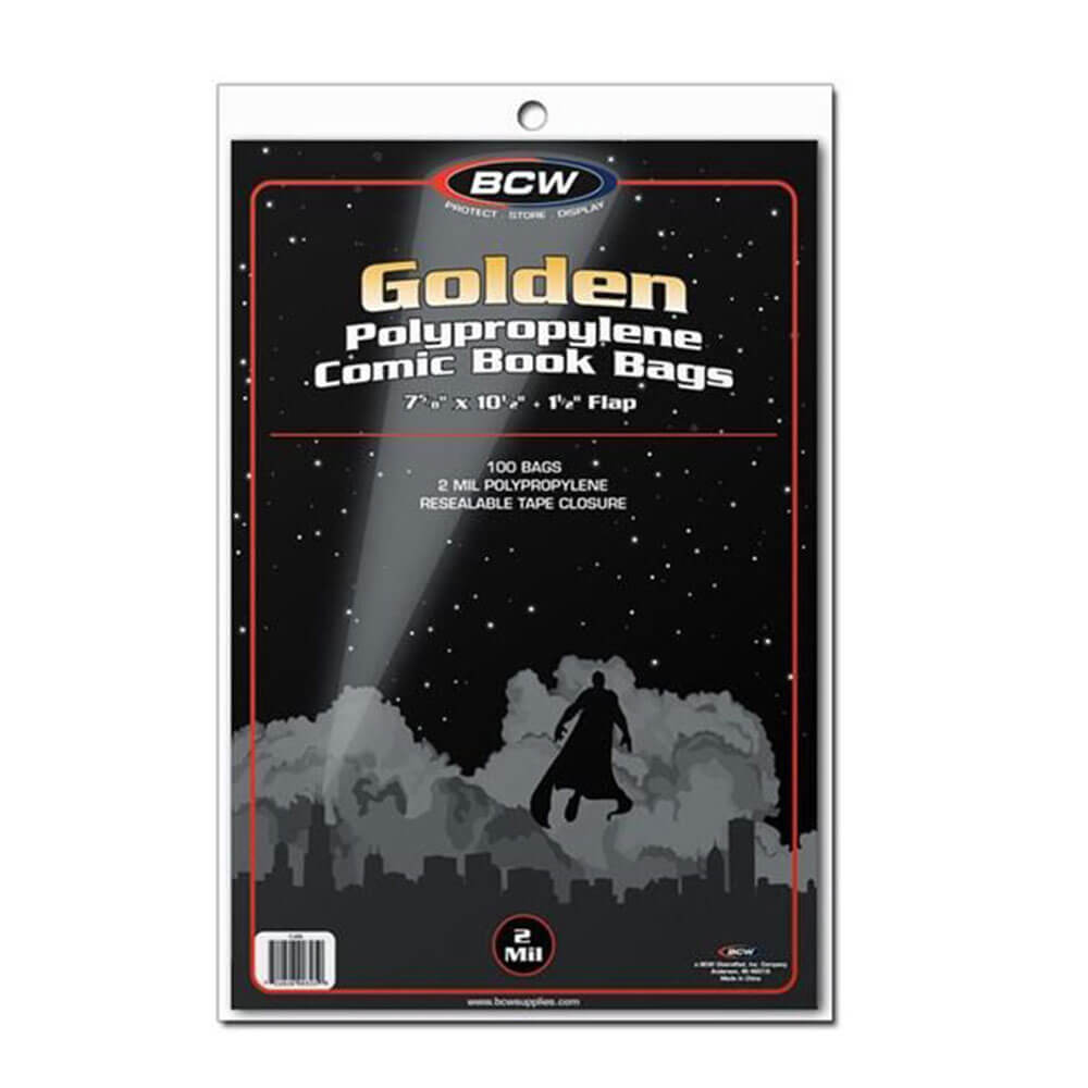 BCW Comic Book Bags Golden Comics (100's/7" 5/8 x 10" 1/2)