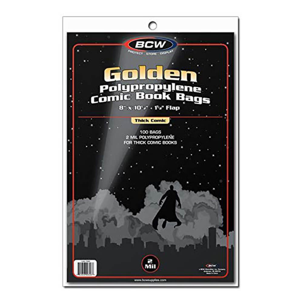 BCW Comic Book Bags Golden Comics Thick (100's/8" x 10" 1/2)
