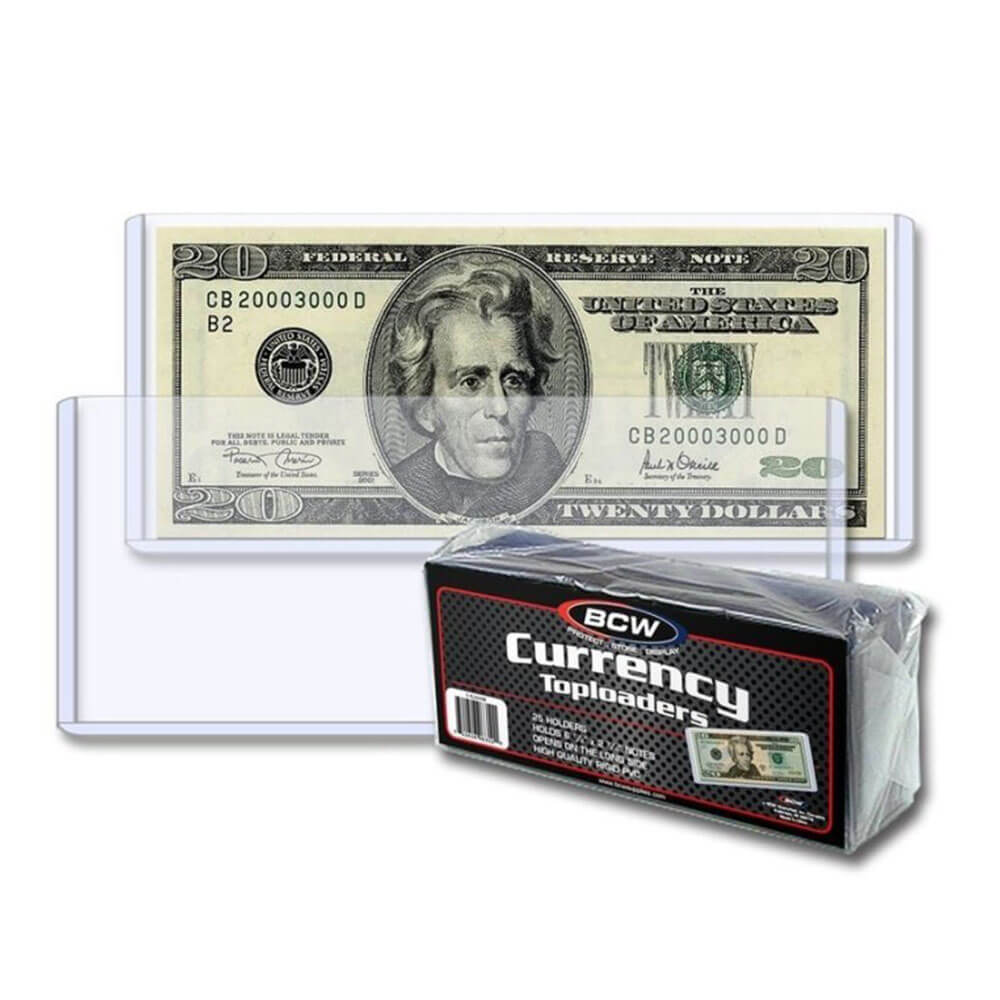 BCW Topload Holder Currency (6.5" x 3")
