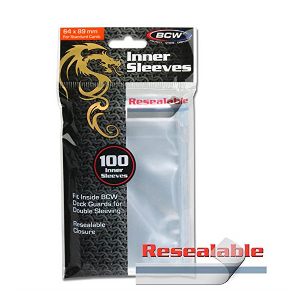 BCW Inner Sleeves Standard Resealable (100's) (Clear)