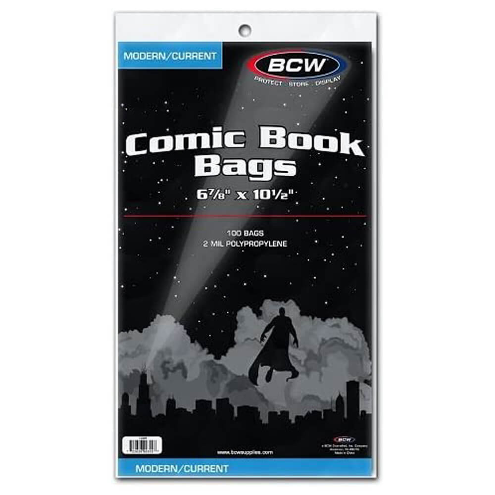 BCW Comic Book Bags Current Comics (100 Per Pack)