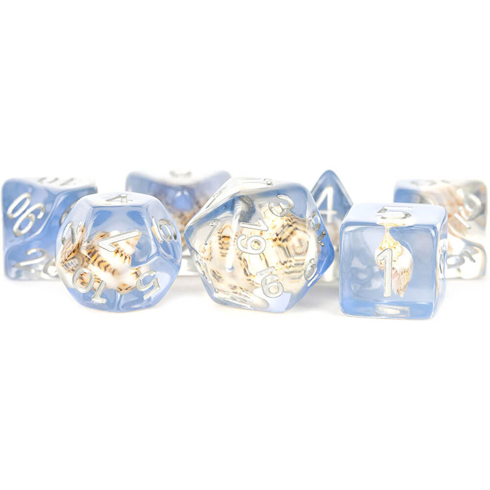 MDG Resin Polyhedral Dice Set Sea Conch 16mm