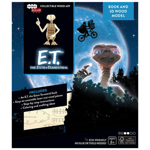 ET the Extra Terrestrial Book & 3D Wood Model