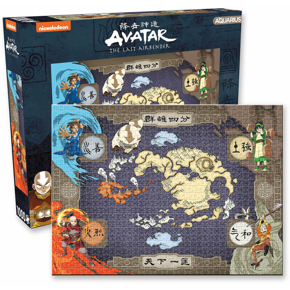 Rompecabezas de mapas Aquarius Avatar, el último maestro del aire, 1000 piezas