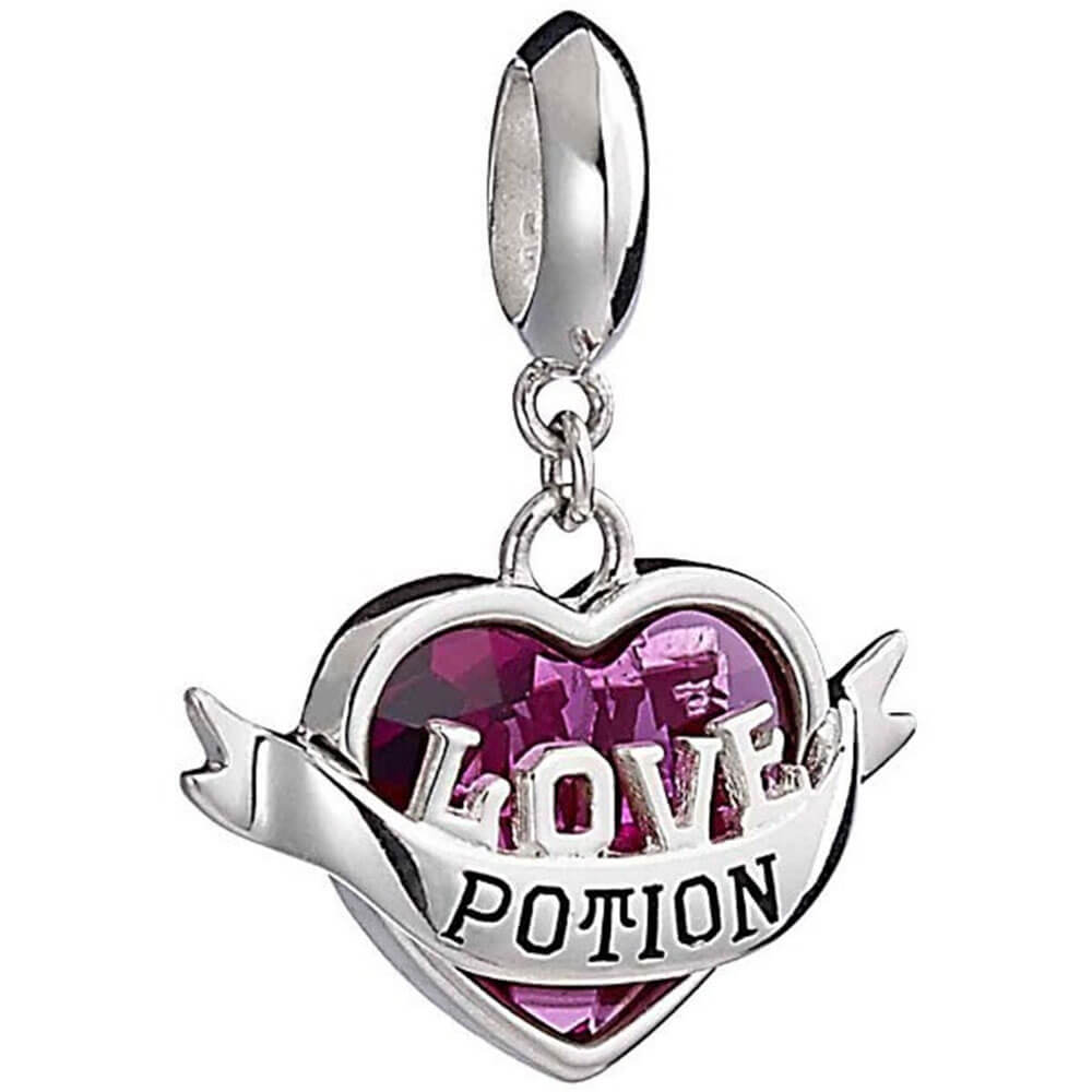 Harry Potter Silver Love Potion Charm com cristal