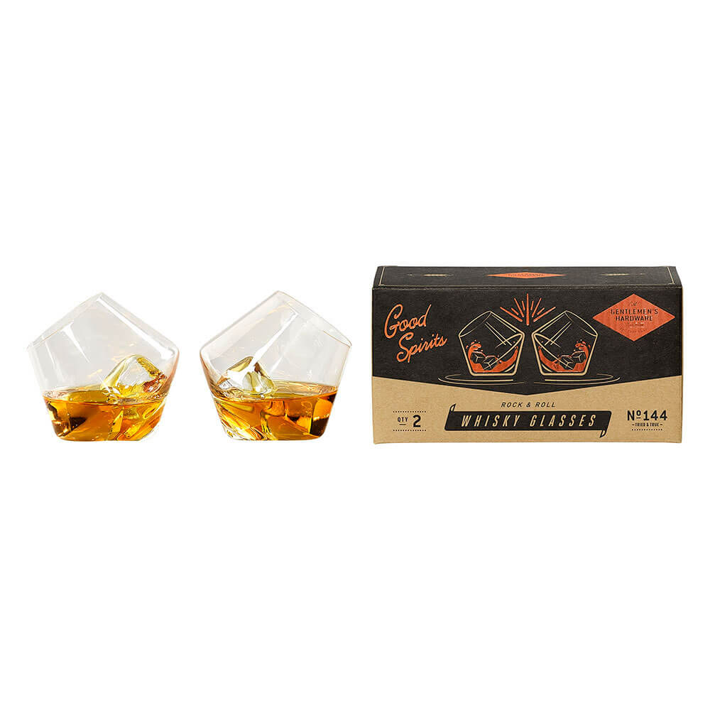 Gentlemen's Hardware Rocking Whiskyglass (sett med 2)