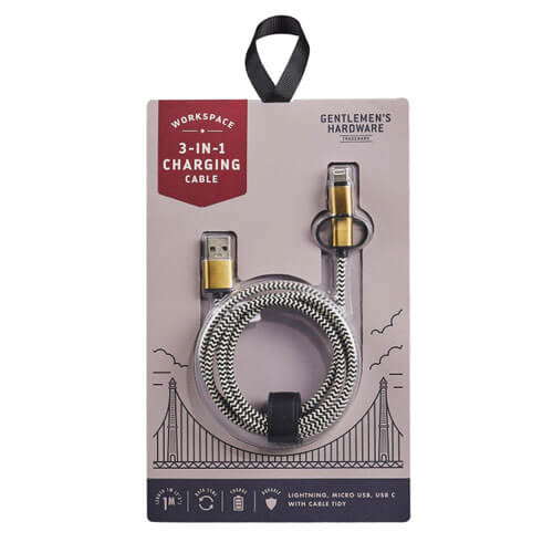 Gentlemen's Hardware 3-in-1 Charging Cable