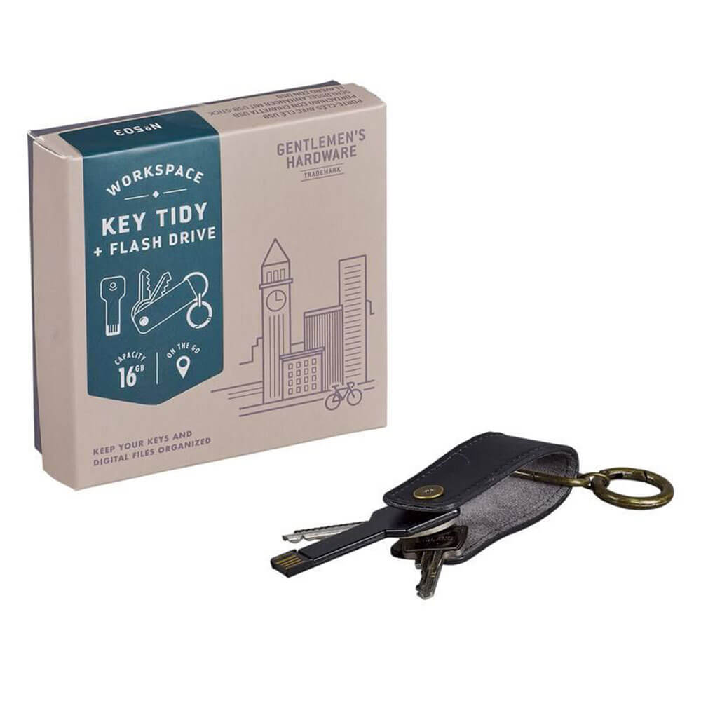 Gentlemen's Hardware Key Tidy With USB Flash Drive