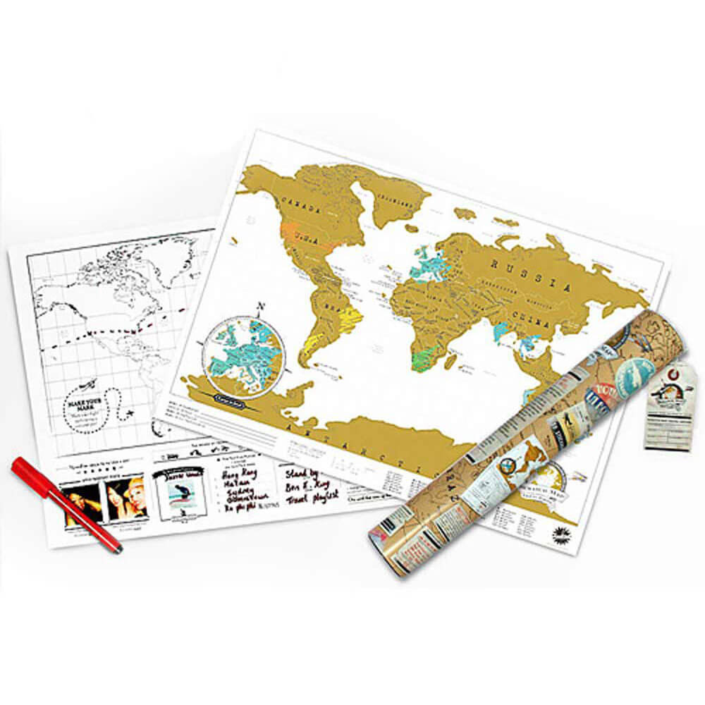 Weltkarten-Rubbel-Reiseausgabe