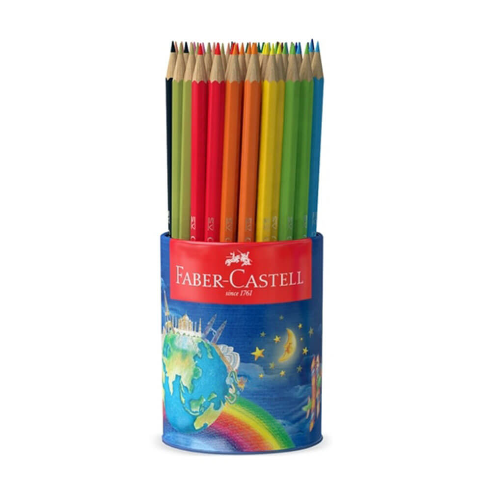 Faber-Castell Classic Tin Cup Coloured Pencil Assorted 72pk
